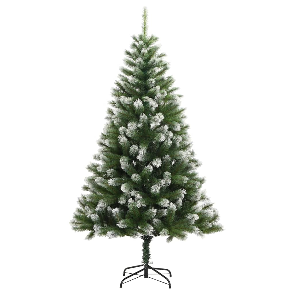 Artificial Hinged Christmas Tree with Flocked Snow 210 cm