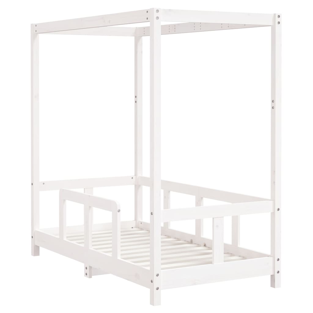 Kids Bed Frame White 70x140 cm Solid Wood Pine
