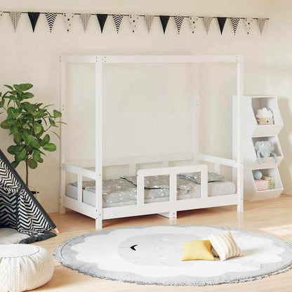 Kids Bed Frame White 70x140 cm Solid Wood Pine