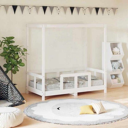 Kids Bed Frame White 70x140 cm Solid Wood Pine