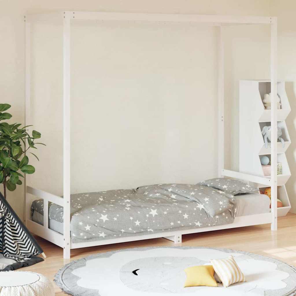 Kids Bed Frame White 80x200 cm Solid Wood Pine