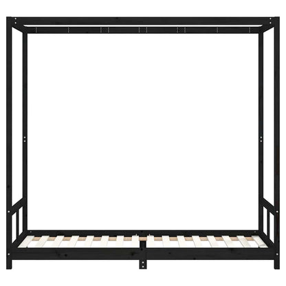 Kids Bed Frame Black 80x200 cm Solid Wood Pine
