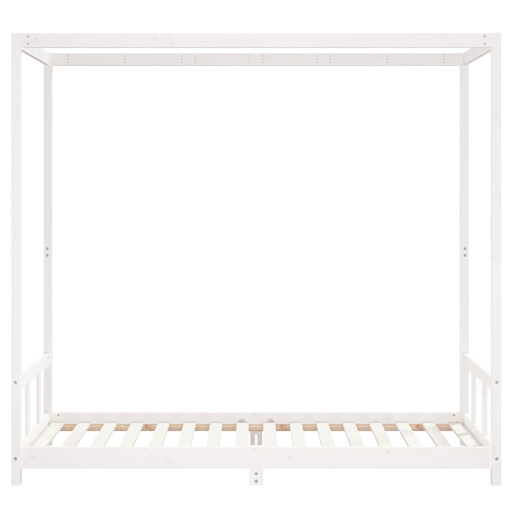 Kids Bed Frame White 90x200 cm Solid Wood Pine