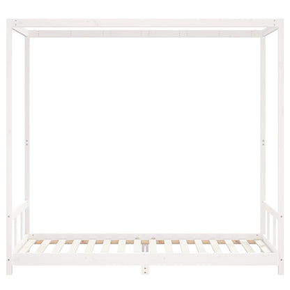 Kids Bed Frame White 90x200 cm Solid Wood Pine