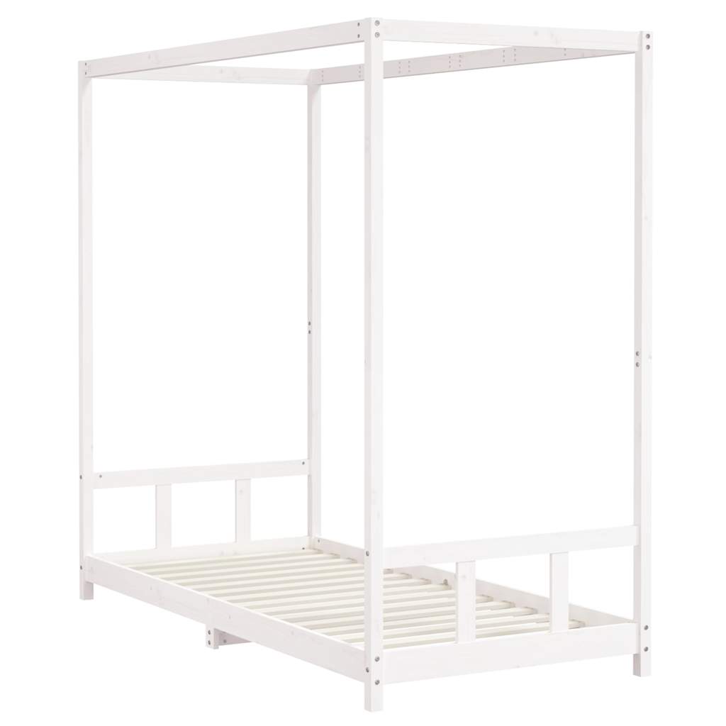 Kids Bed Frame White 90x200 cm Solid Wood Pine