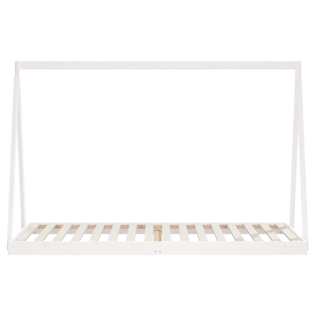 Kids Bed Frame White 90x200 cm Solid Wood Pine