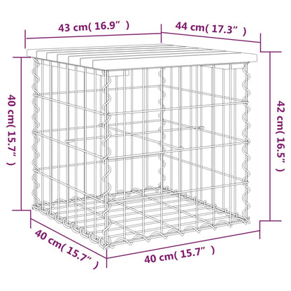 Garden Bench Gabion Design 43x44x42 cm Impregnated Wood Pine