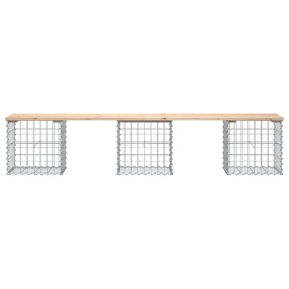 Garden Bench Gabion Design 203x44x42 cm Solid Wood Pine