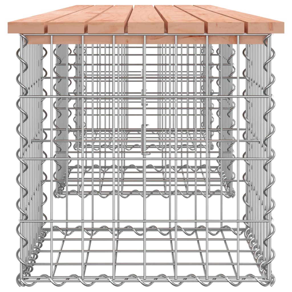 Garden Bench Gabion Design 203x44x42 cm Solid Wood Douglas
