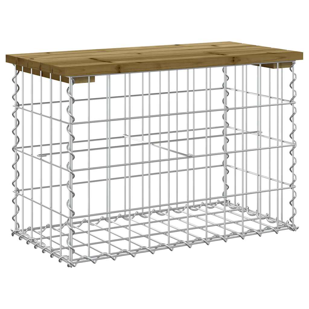 Garden Bench Gabion Design 63x31.5x42 cm Impregnated Wood Pine
