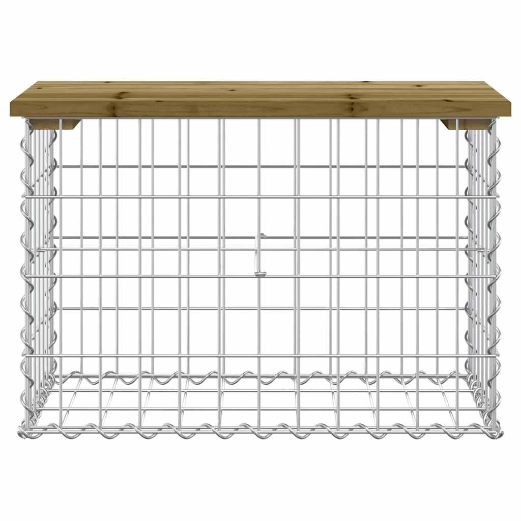 Garden Bench Gabion Design 63x31.5x42 cm Impregnated Wood Pine