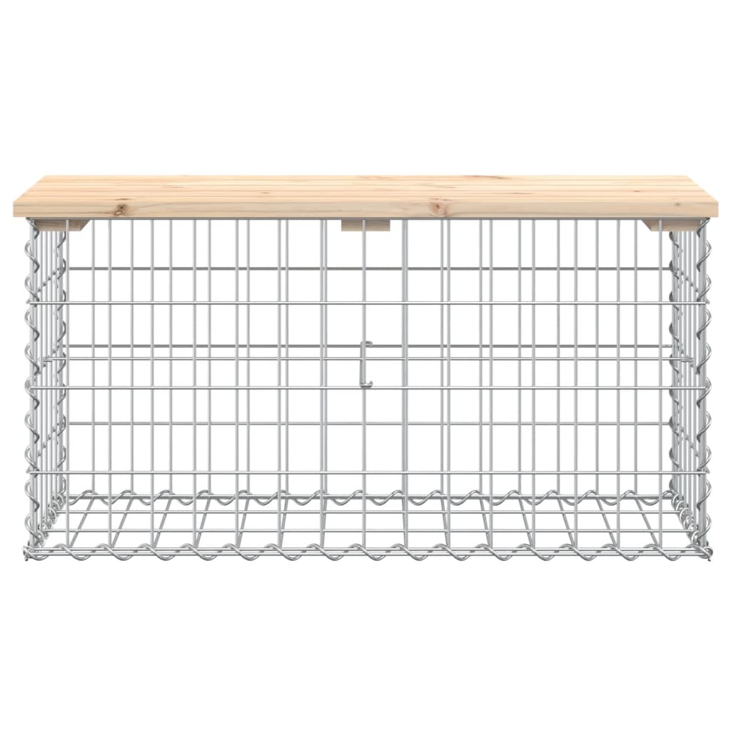 Garden Bench Gabion Design 83x31.5x42 cm Solid Wood Pine