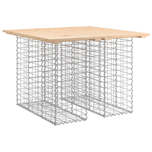 Garden Table Gabion Design 100x102x72 cm Solid Wood Pine