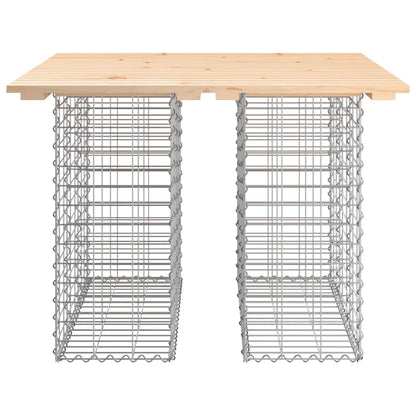Garden Table Gabion Design 100x102x72 cm Solid Wood Pine