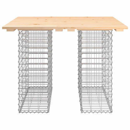 Garden Table Gabion Design 100x102x72 cm Solid Wood Pine