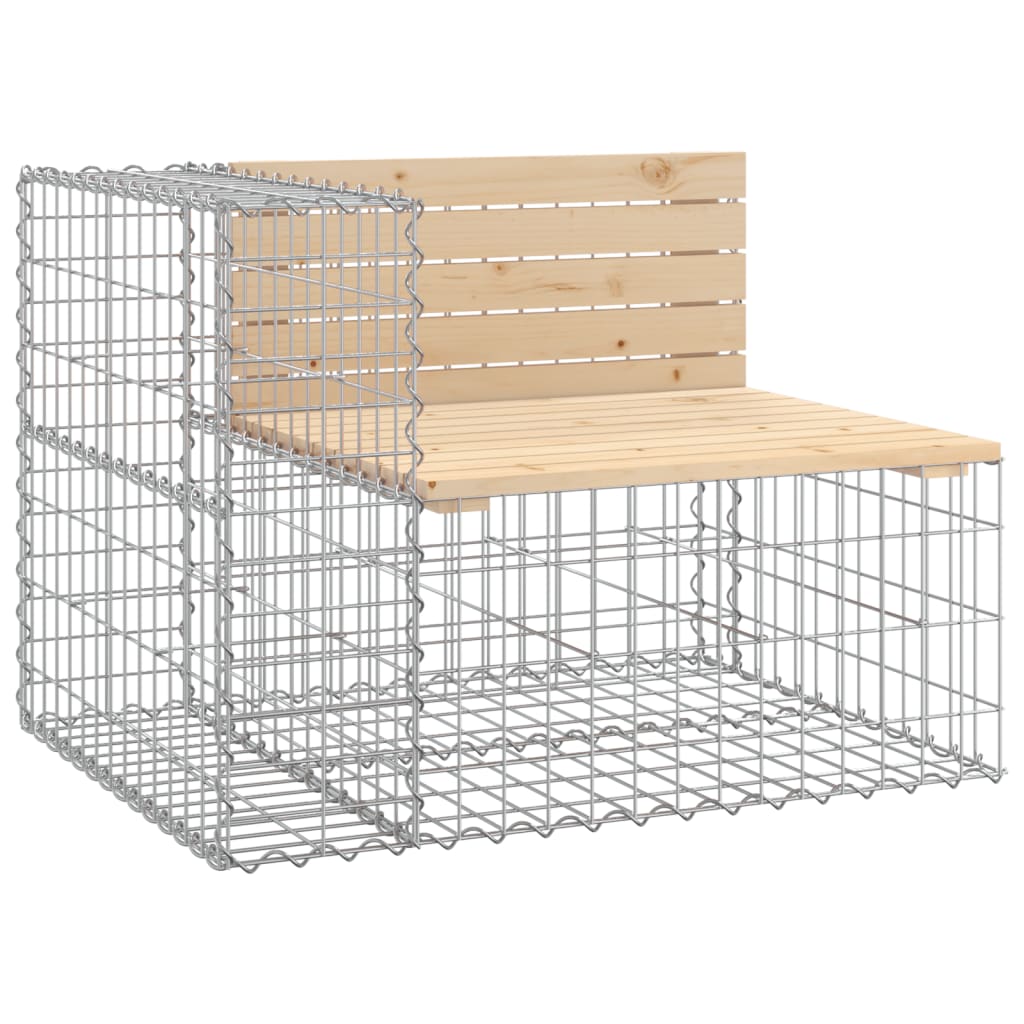Garden Bench | Natural wood, Silver | Solid pine wood, Galvanised steel