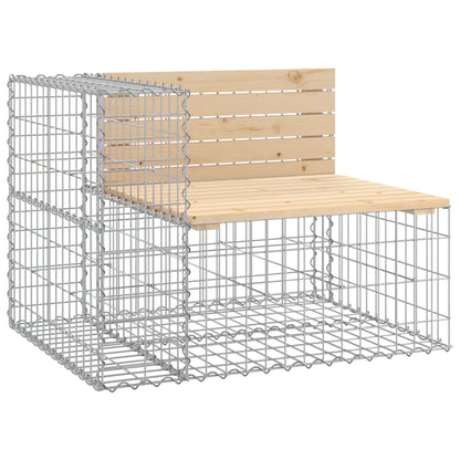 Garden Bench | Natural wood, Silver | Solid pine wood, Galvanised steel