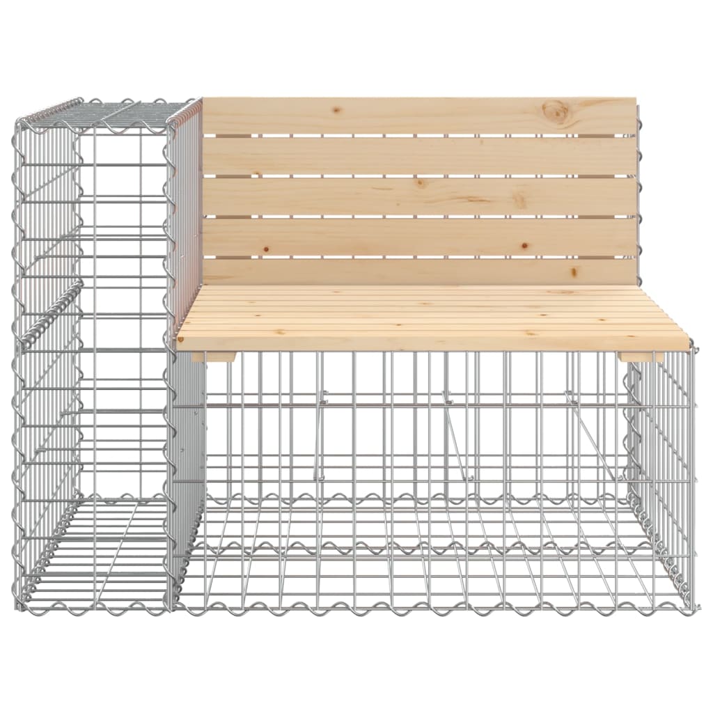Garden Bench | Natural wood, Silver | Solid pine wood, Galvanised steel