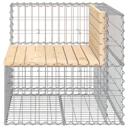 Garden Bench | Natural wood, Silver | Solid pine wood, Galvanised steel