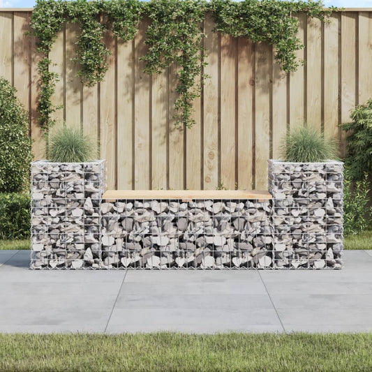Garden Bench | Natural Wood | Solid Pine Wood | Large | Planters