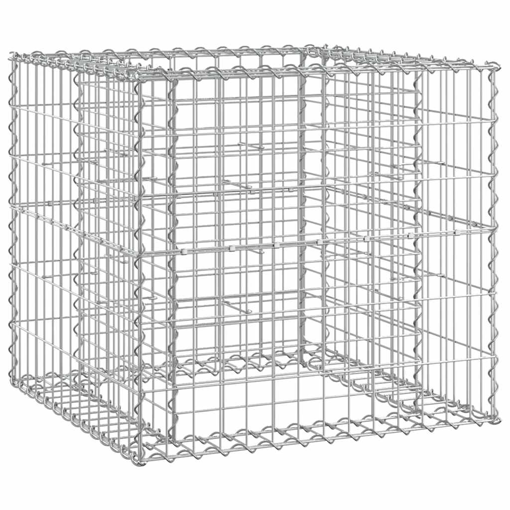 Garden Bench With Gabion Basket | Natural Pine, Silver