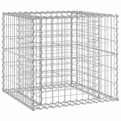 Garden Bench With Gabion Basket | Natural Pine, Silver