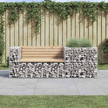 Garden Bench With Gabion Basket | Natural Pine, Silver