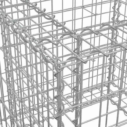 Gabion Basket Silver 70x70x65 cm Galvanised Iron