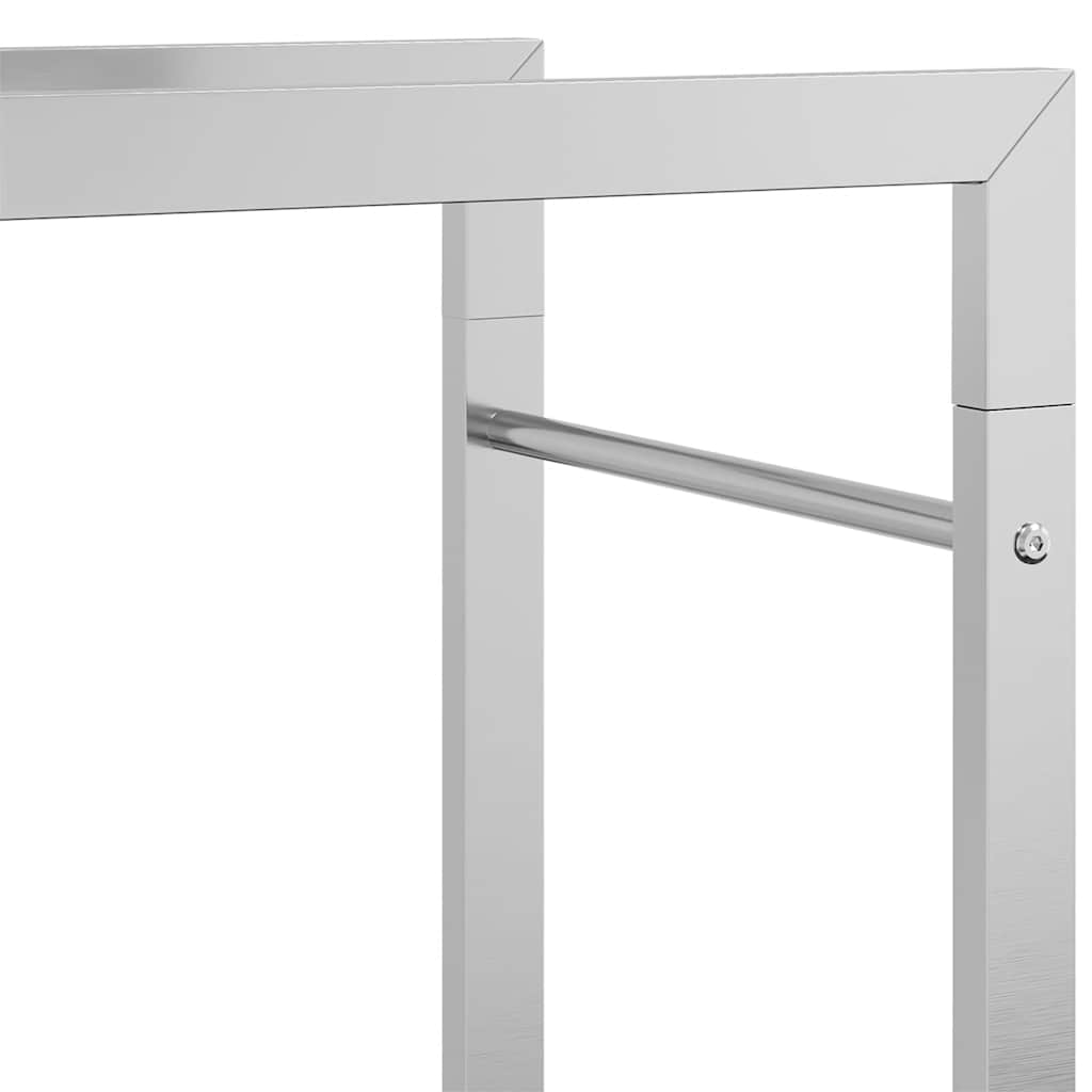 Firewood Rack 50x28x132 cm Stainless Steel