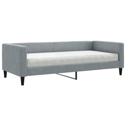 Daybed with Mattress Light Grey 90x190 cm Fabric