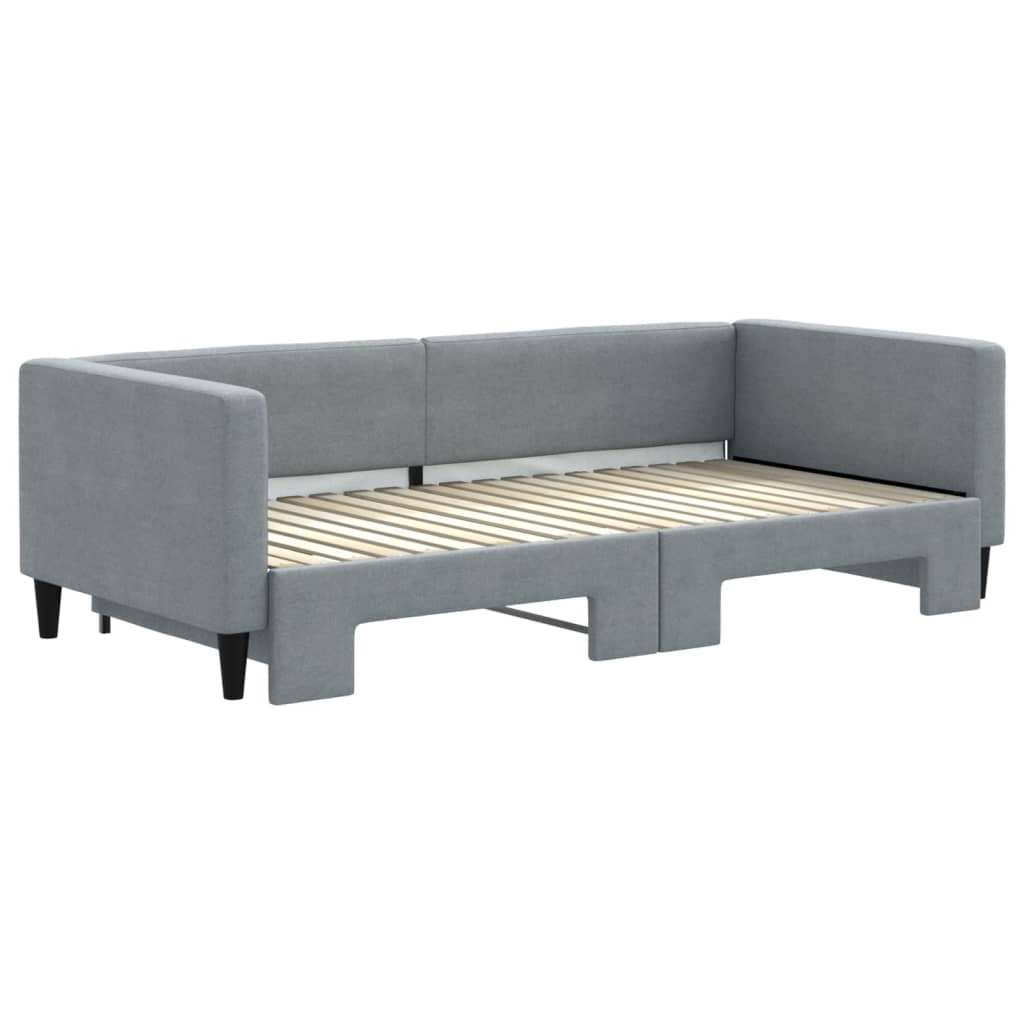 Daybed with Trundle without Mattress Light Grey 90x190 cm Single