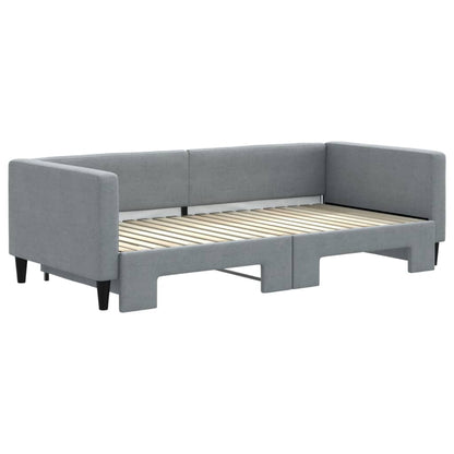 Daybed with Trundle without Mattress Light Grey 90x190 cm Single