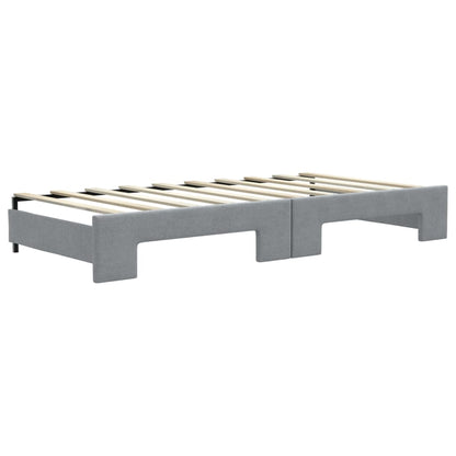 Daybed with Trundle without Mattress Light Grey 90x190 cm Single