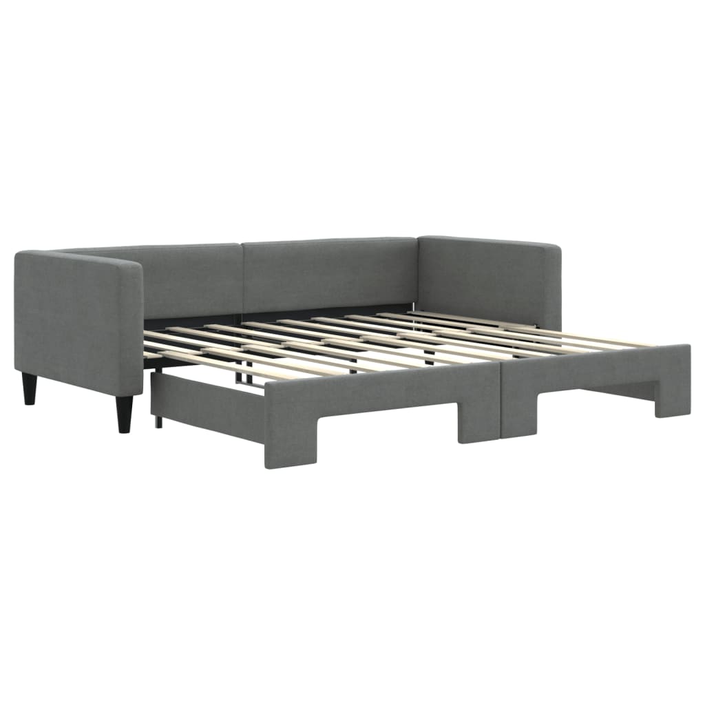 Daybed with Trundle without Mattress Dark Grey 90x190 cm Single