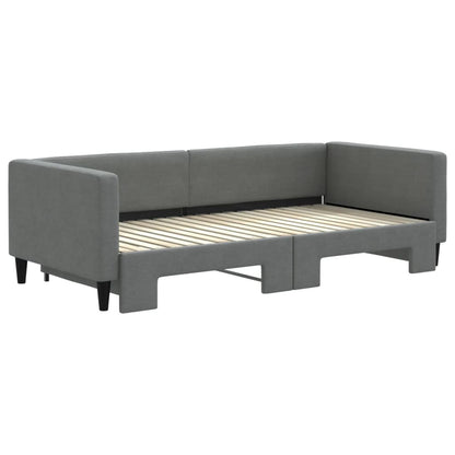 Daybed with Trundle without Mattress Dark Grey 90x190 cm Single