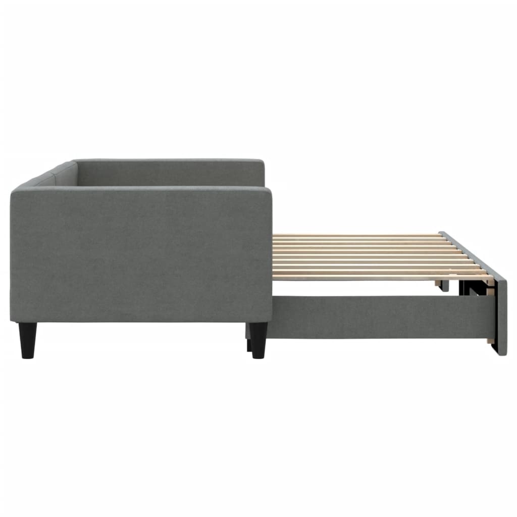 Daybed with Trundle without Mattress Dark Grey 90x190 cm Single