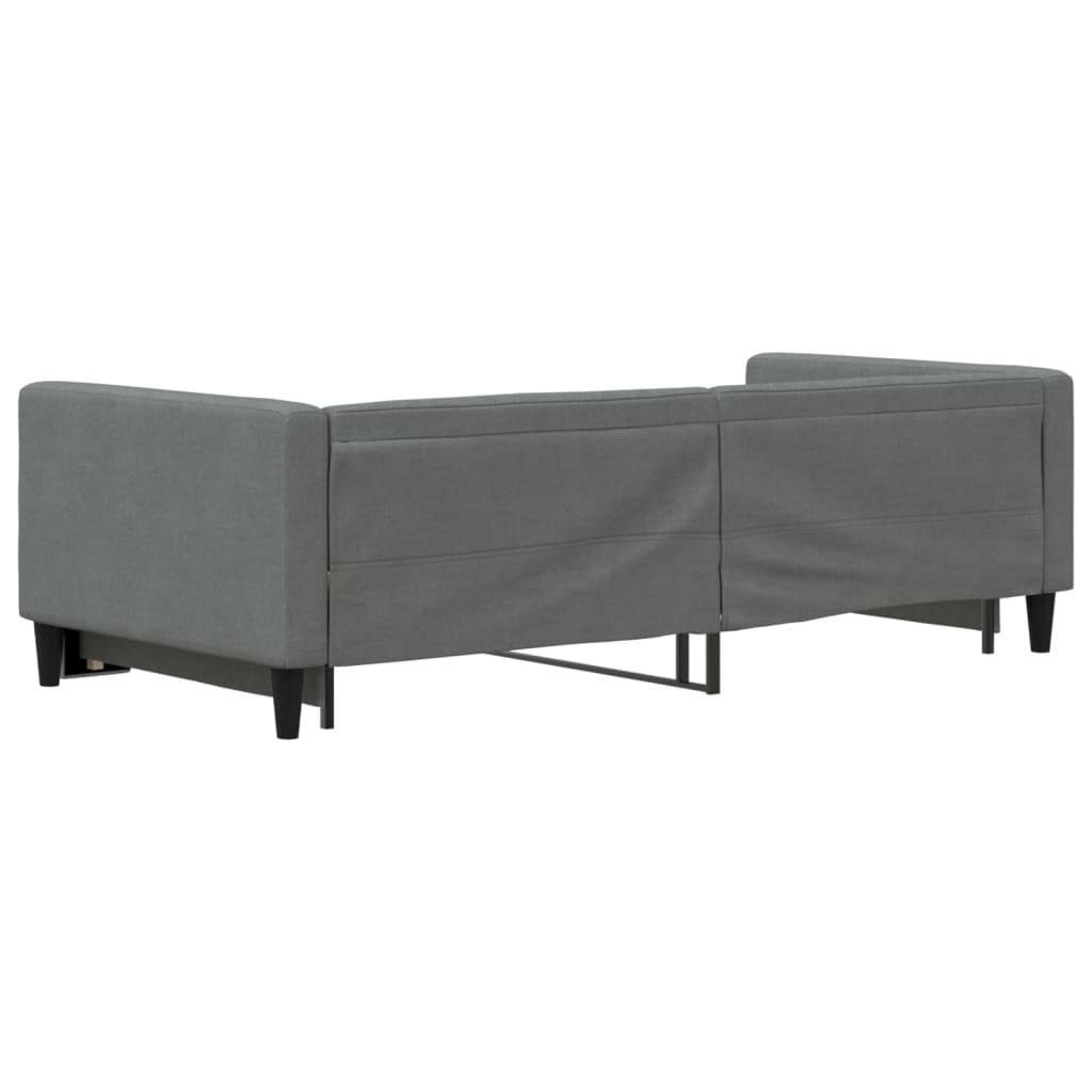 Daybed with Trundle without Mattress Dark Grey 90x190 cm Single