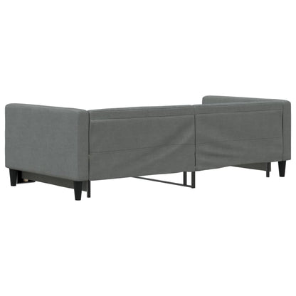Daybed with Trundle without Mattress Dark Grey 90x190 cm Single