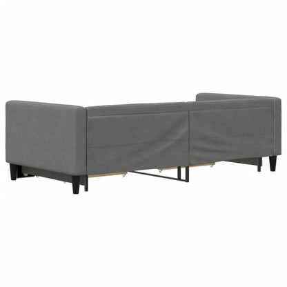 Daybed with Trundle&Drawers without Mattress Dark Grey 90x190 cm Single