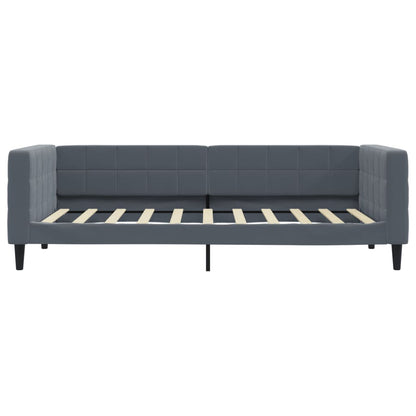 Daybed with Mattress Dark Grey 90x190 cm Velvet