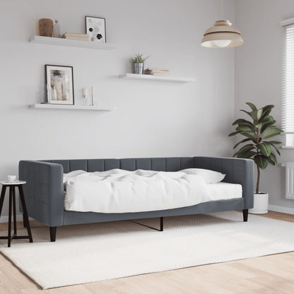 Daybed with Mattress Dark Grey 90x190 cm Velvet