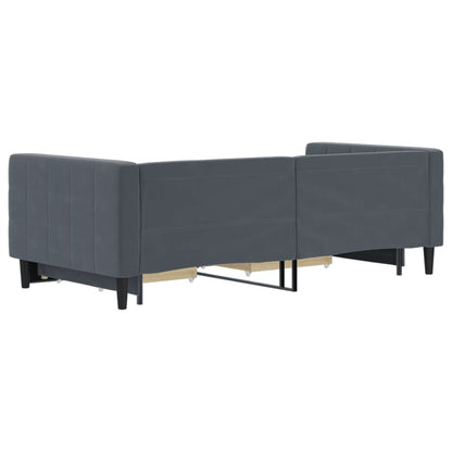 Daybed with Trundle&Drawers without Mattress Dark Grey 90x190 cm Single