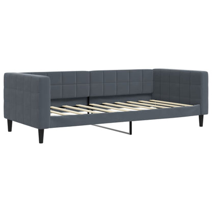 Daybed with Trundle and Drawers Dark Grey 90x190 cm Velvet