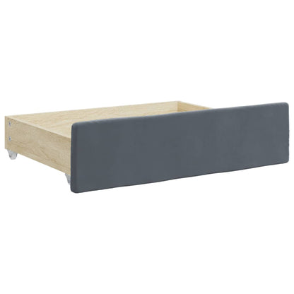 Daybed with Trundle and Drawers Dark Grey 90x190 cm Velvet
