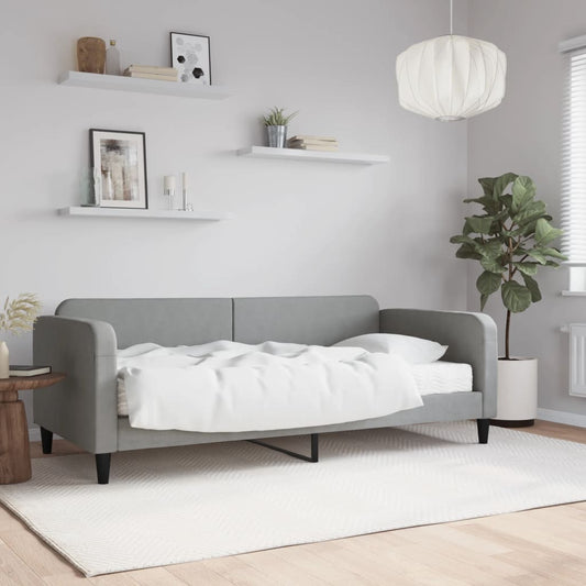 Daybed with Mattress Light Grey 90x190 cm Fabric