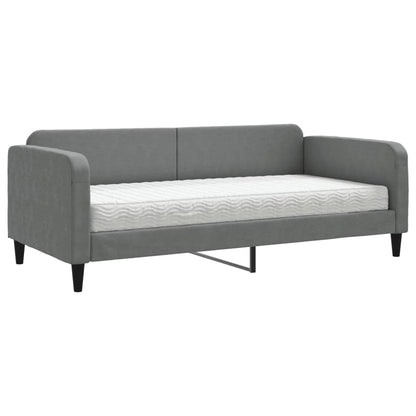 Daybed with Mattress Dark Grey 90x190 cm Fabric