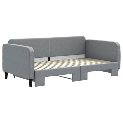 Daybed with Trundle without Mattress Light Grey 90x190 cm Single