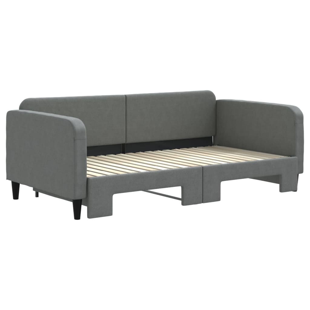 Daybed with Trundle without Mattress Dark Grey 90x190 cm Single