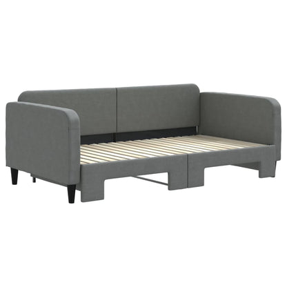 Daybed with Trundle without Mattress Dark Grey 90x190 cm Single