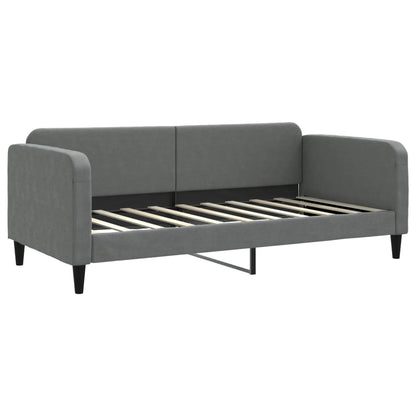 Daybed with Trundle and Mattresses Dark Grey 90x190 cm Fabric